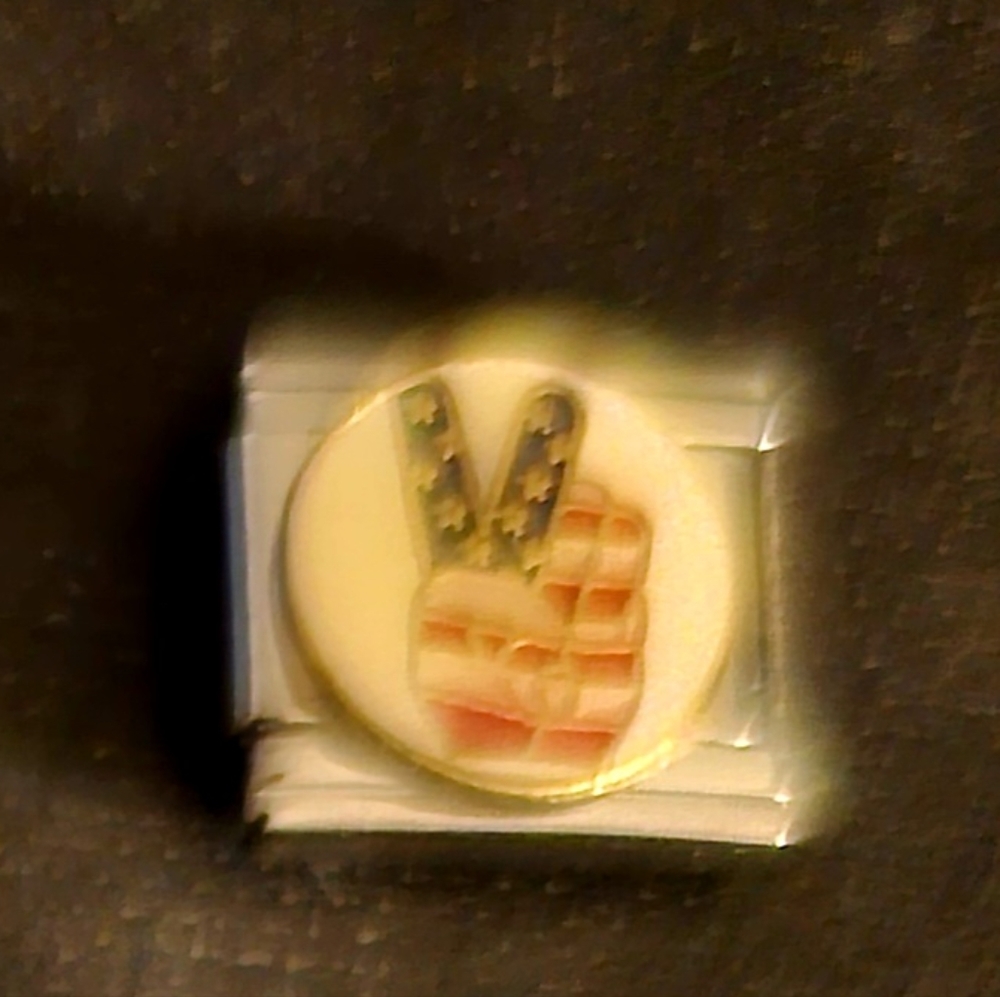 Patriotic Peace Sign Italian Charm